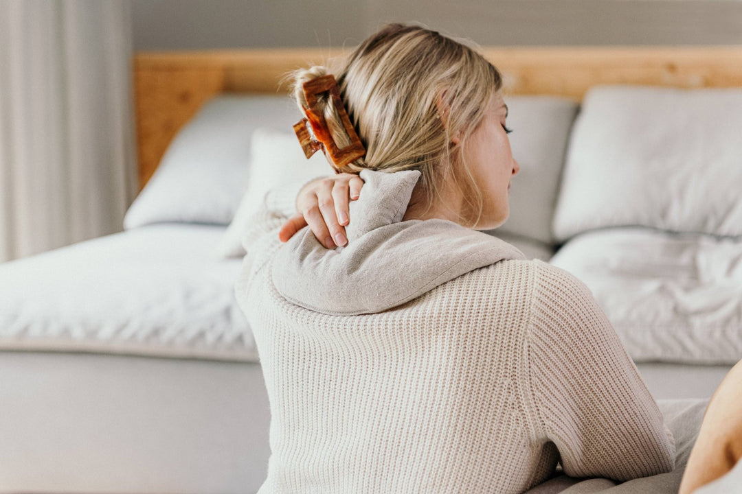 Shoulder heating pad (hemp & organic cotton sand) - Pretty by Her - handmade locally in Cambridge, Ontario