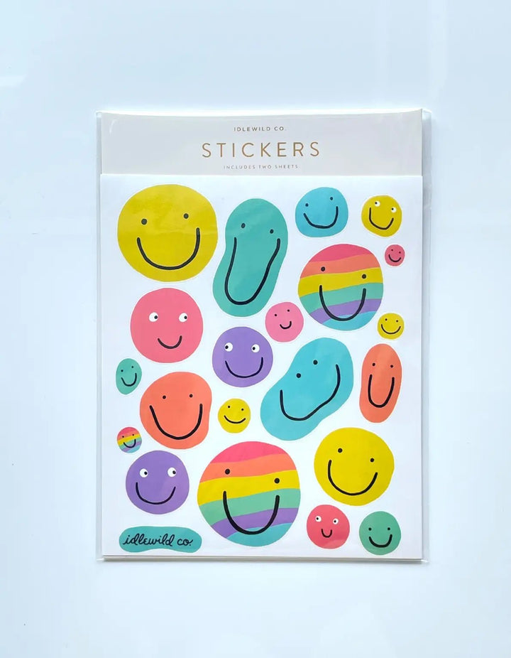 Smiley Sticker Sheets - Pretty by Her - handmade locally in Cambridge, Ontario