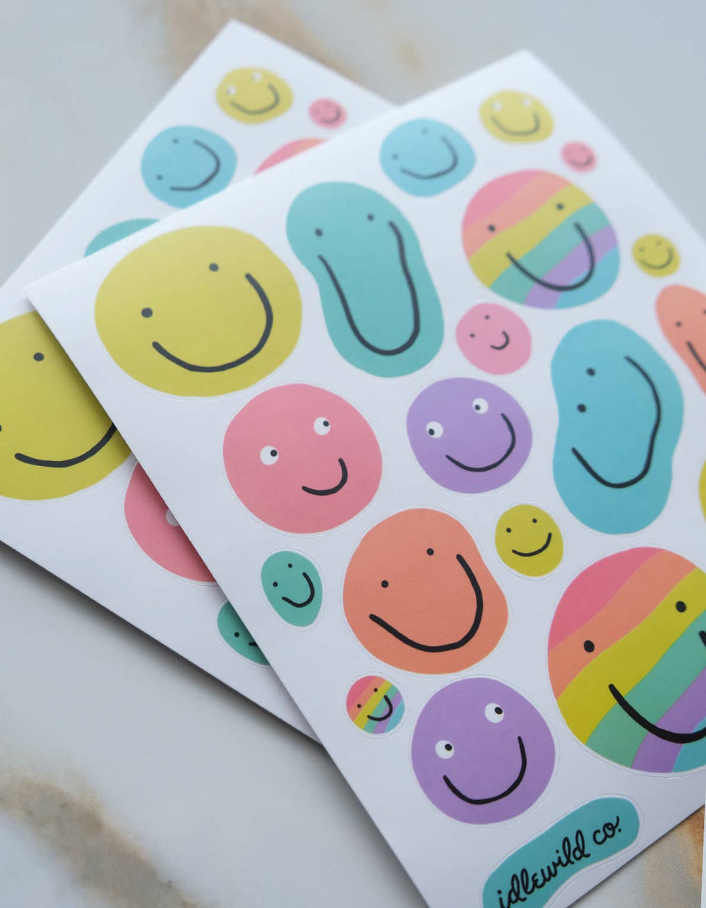 Smiley Sticker Sheets - Pretty by Her - handmade locally in Cambridge, Ontario