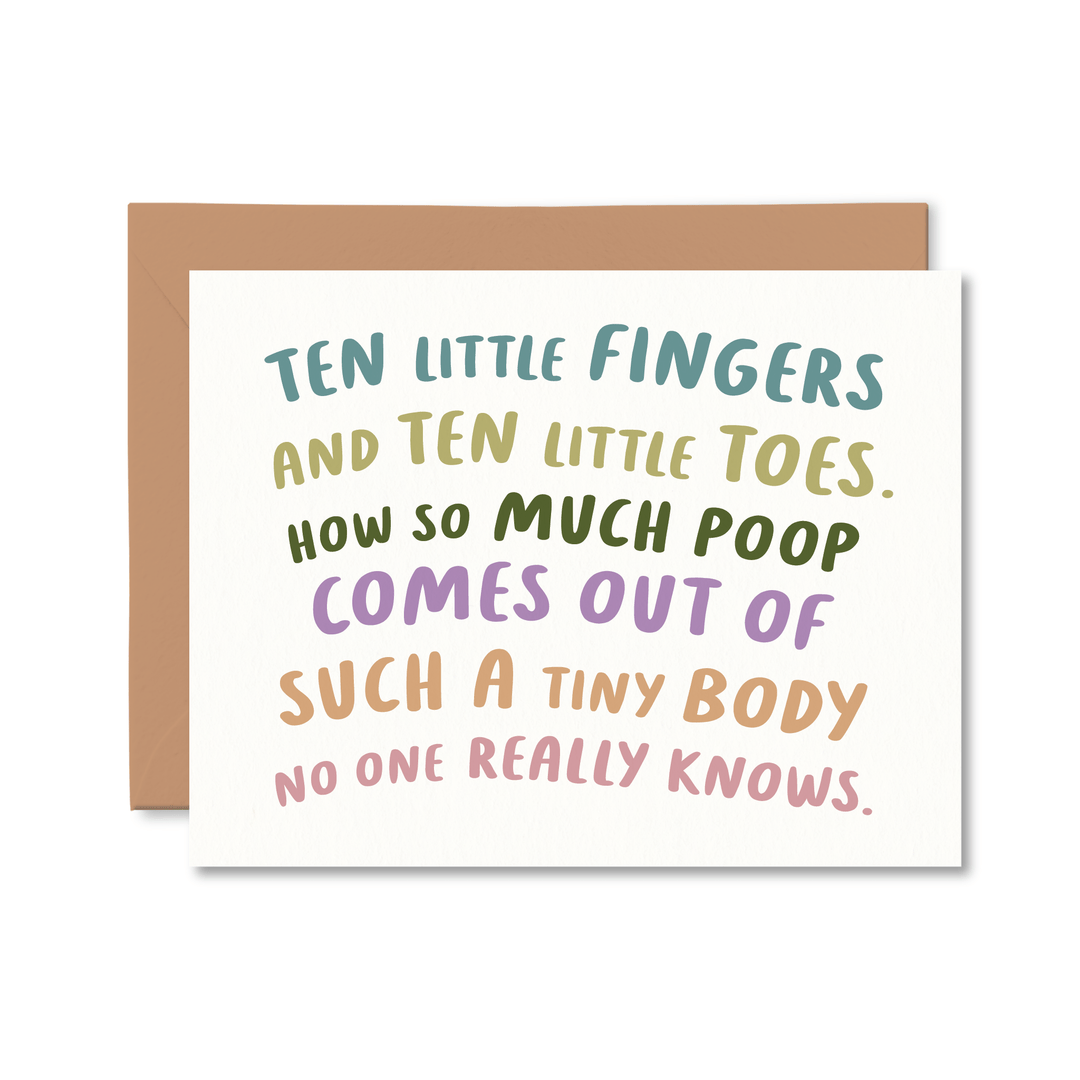 So Much Poop Baby Card - Pretty by Her - handmade locally in Cambridge, Ontario