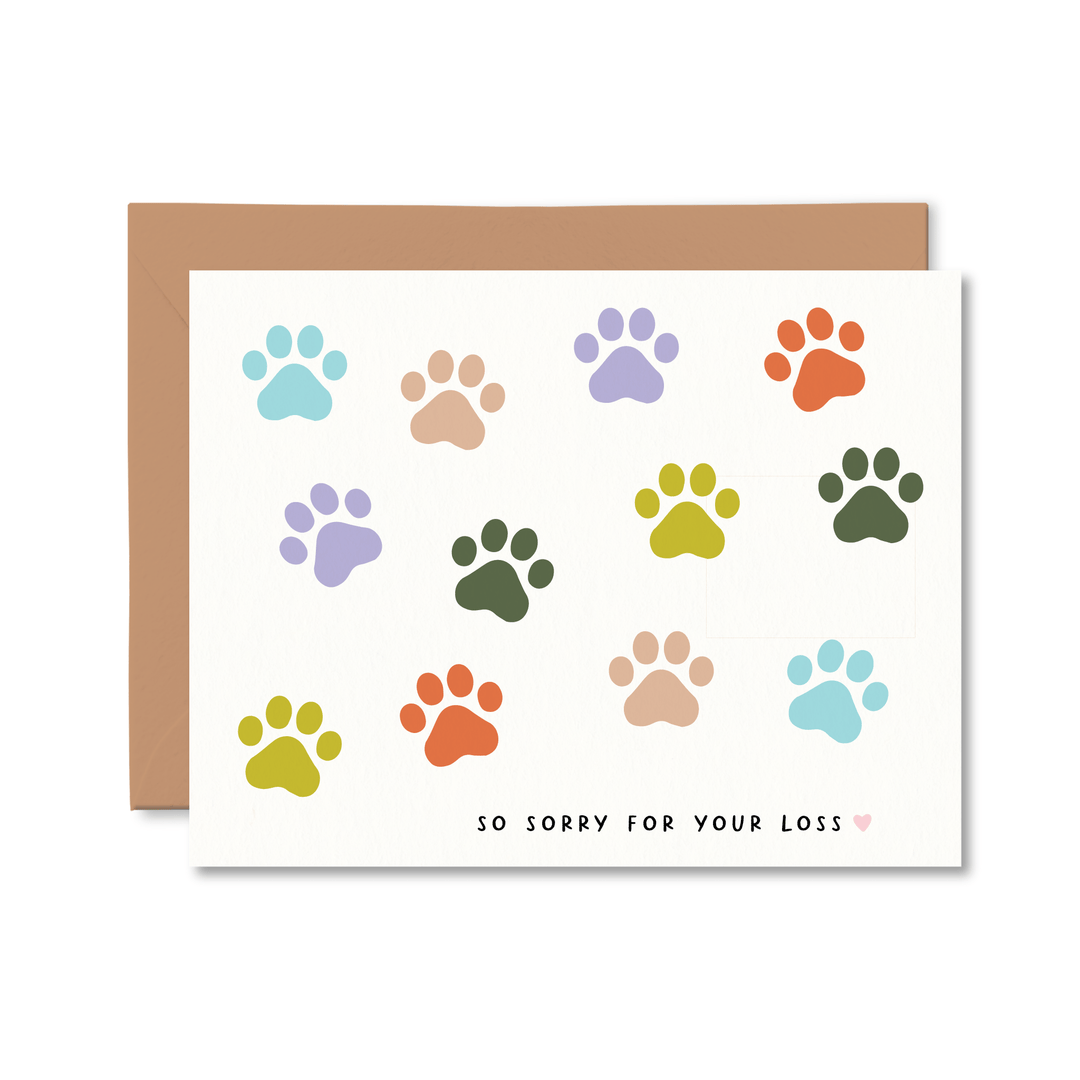 So Sorry For Your Loss Pet Sympathy Card - Pretty by Her - handmade locally in Cambridge, Ontario