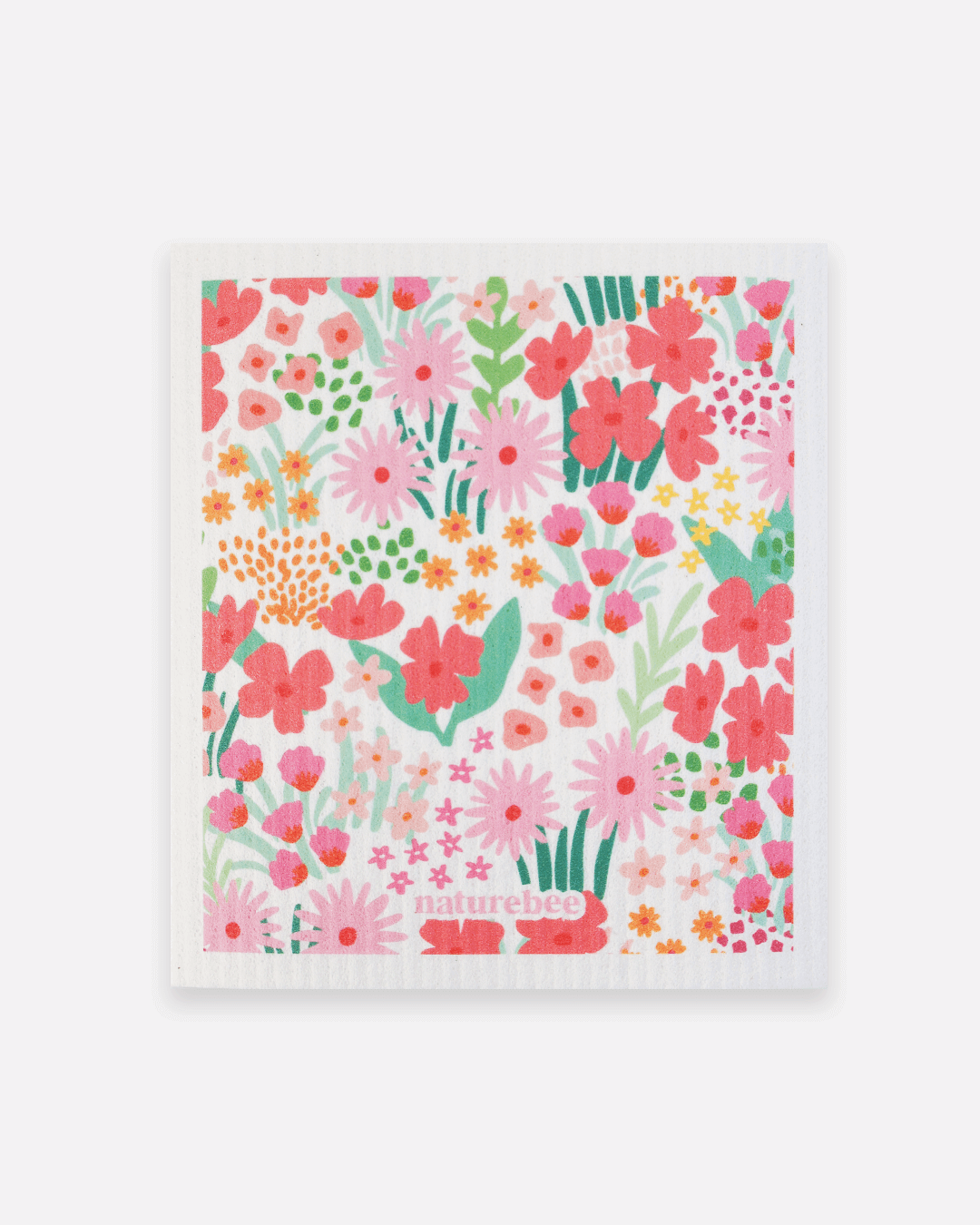 Sponge Cloth Floral Pink - Pretty by Her - handmade locally in Cambridge, Ontario