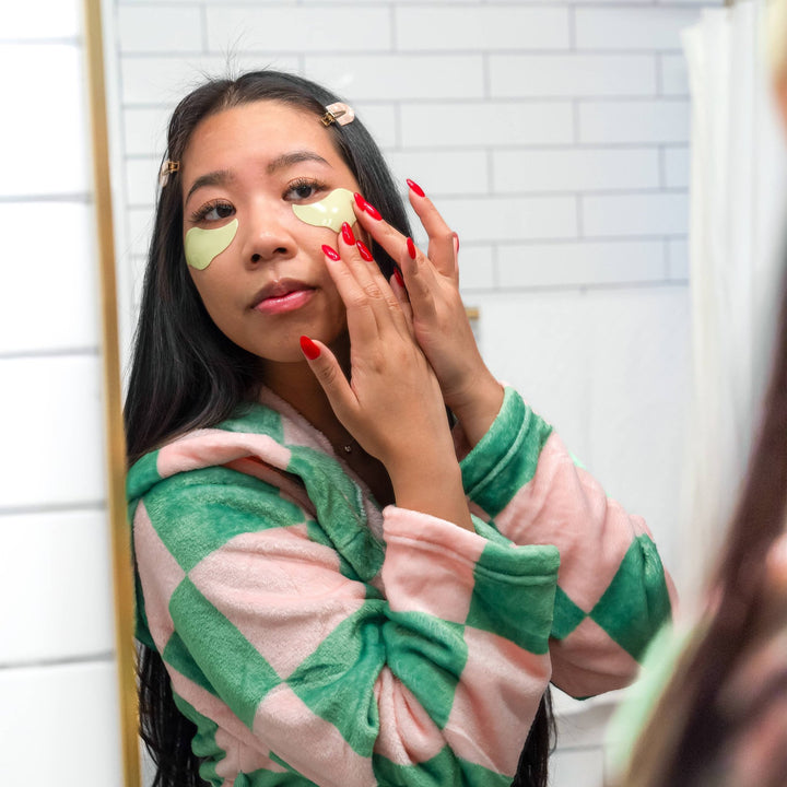 Strawberry Matcha Latte Depuffing & Hydrating Eye Patches - Pretty by Her - handmade locally in Cambridge, Ontario