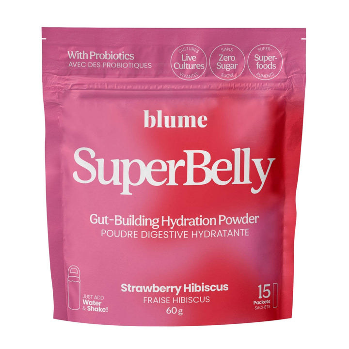 SuperBelly Hydration & Gut Mix, Strawberry Hibiscus - Pretty by Her - handmade locally in Cambridge, Ontario