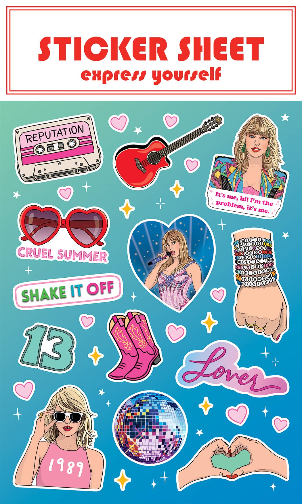 Swiftie Sticker Sheet - Pretty by Her - handmade locally in Cambridge, Ontario