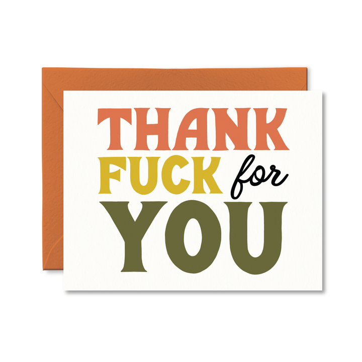 Thank Fuck For You Card - Pretty by Her - handmade locally in Cambridge, Ontario