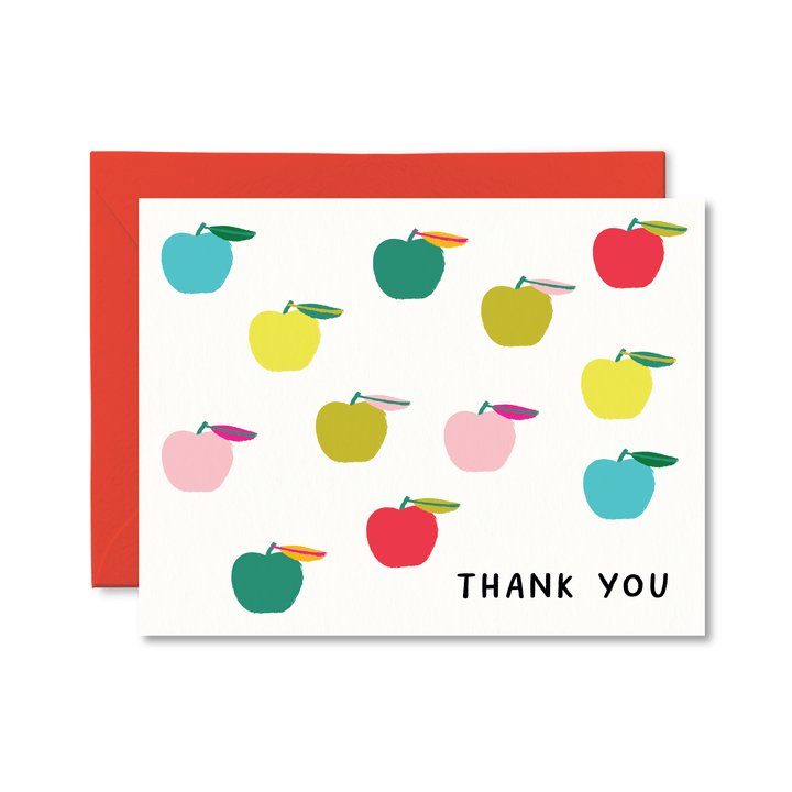 Thank You Apples Card - Pretty by Her - handmade locally in Cambridge, Ontario