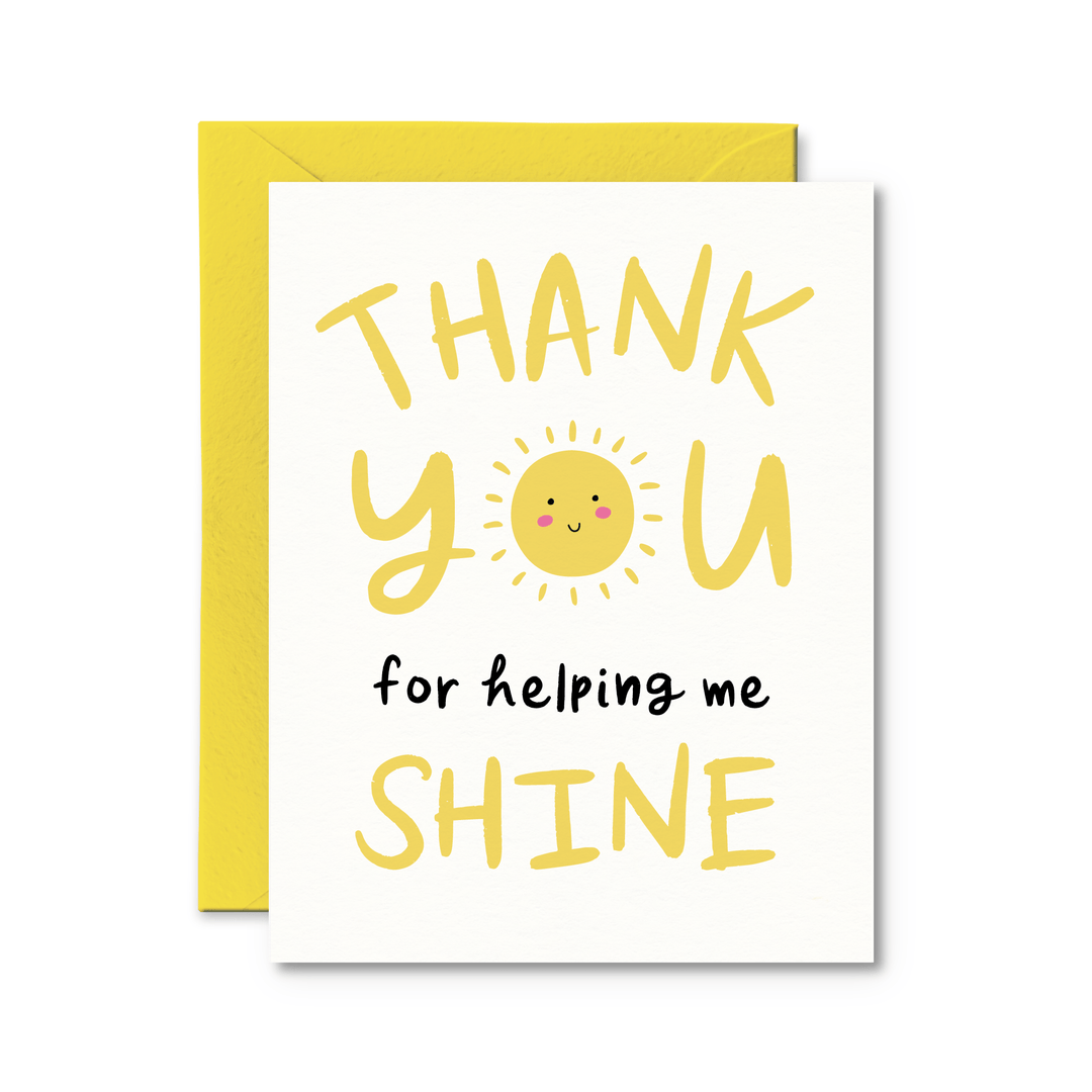 Thank You For Helping Me Shine Card - Pretty by Her - handmade locally in Cambridge, Ontario