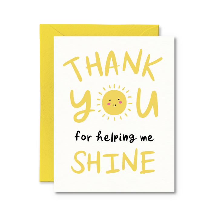 Thank You For Helping Me Shine Card - Pretty by Her - handmade locally in Cambridge, Ontario