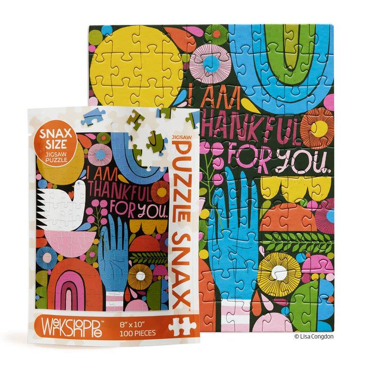 Thankful For You | 100 Piece Puzzle Snax - Pretty by Her - handmade locally in Cambridge, Ontario