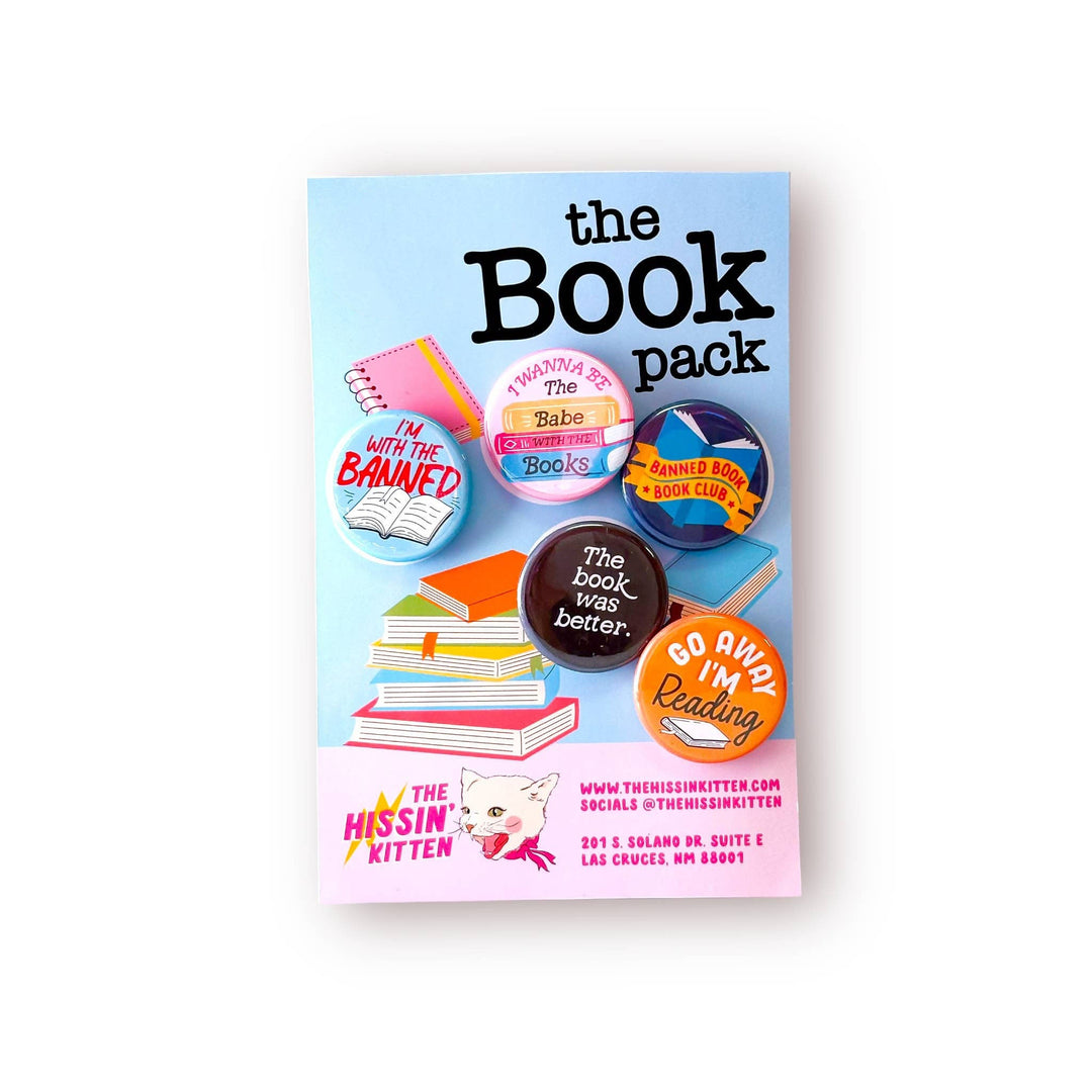 The Book Pack (Buttons or Magnets!): Magnet Back - Pretty by Her - handmade locally in Cambridge, Ontario