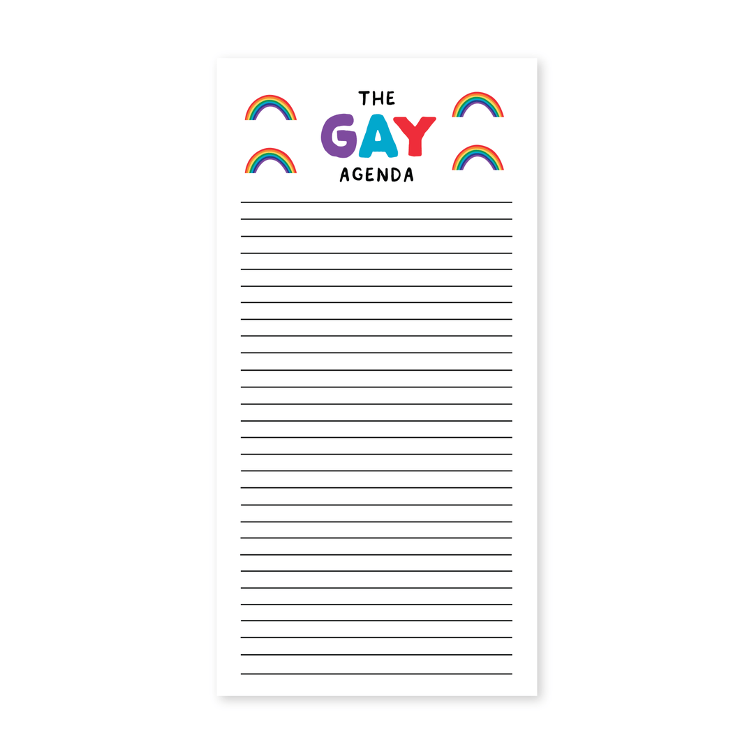 The Gay Agenda Notepad - Pretty by Her - handmade locally in Cambridge, Ontario