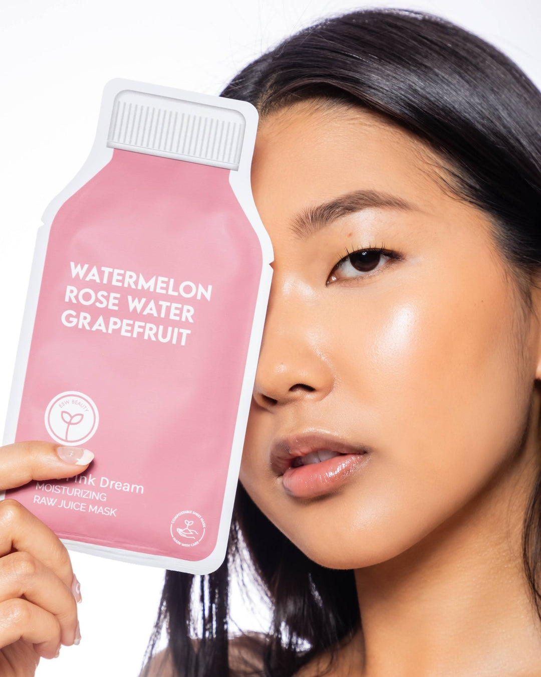 The Pink Dream Moisturizing Raw Juice Sheet Mask: With Peg Hole - Pretty by Her - handmade locally in Cambridge, Ontario