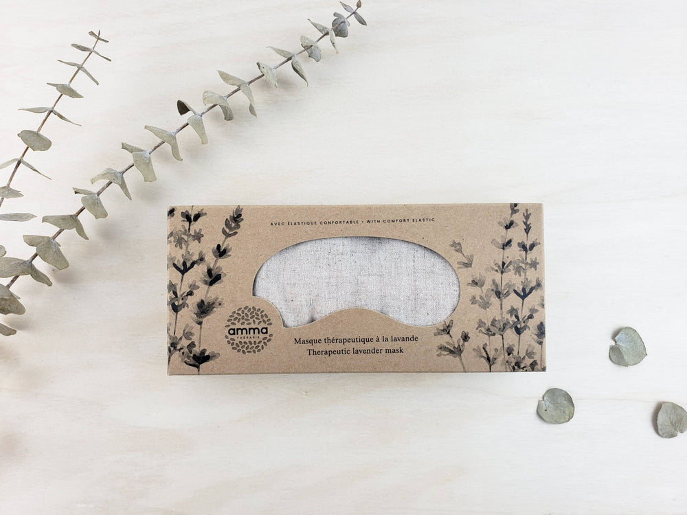 Therapeutic lavender eye mask (hemp & organic cotton sand) - Pretty by Her - handmade locally in Cambridge, Ontario