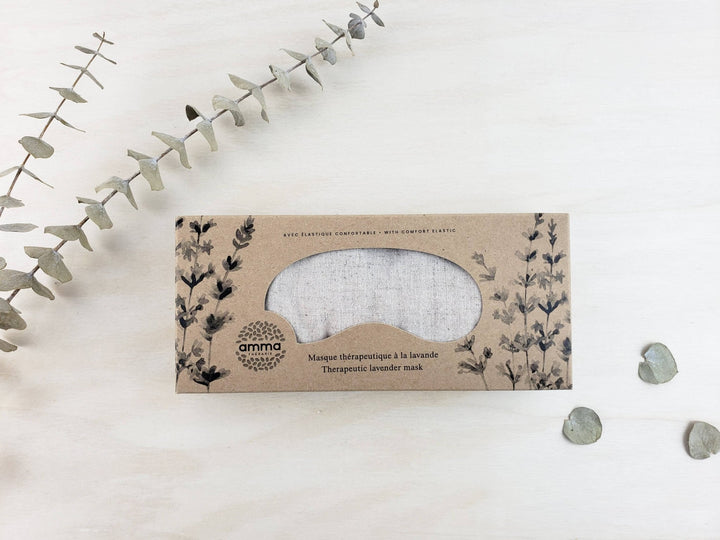 Therapeutic lavender eye mask (hemp & organic cotton sand) - Pretty by Her - handmade locally in Cambridge, Ontario