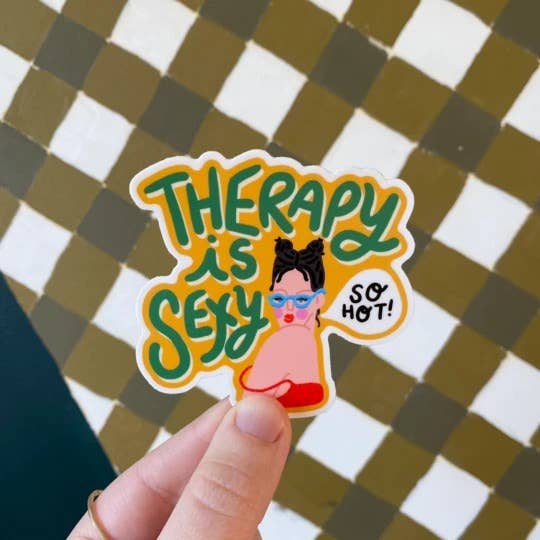 Therapy Sticker - Pretty by Her - handmade locally in Cambridge, Ontario