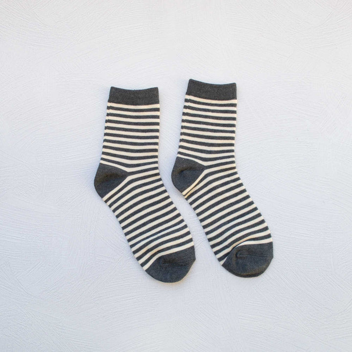 Thin Stripe Casual Socks: Mustard - Pretty by Her - handmade locally in Cambridge, Ontario