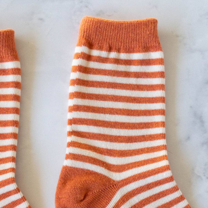 Thin Stripe Casual Socks: Mustard - Pretty by Her - handmade locally in Cambridge, Ontario