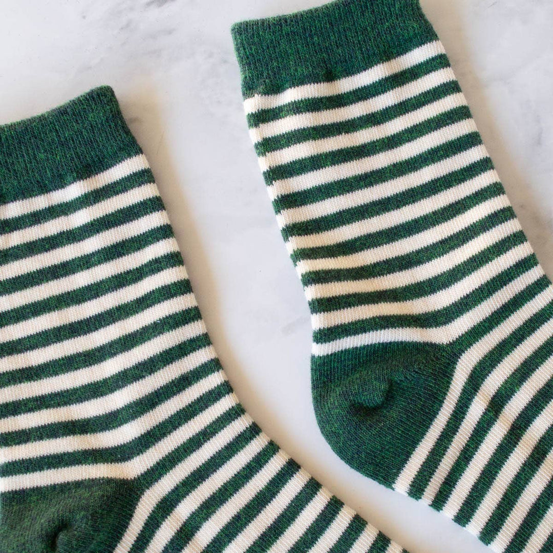 Thin Stripe Casual Socks: Mustard - Pretty by Her - handmade locally in Cambridge, Ontario