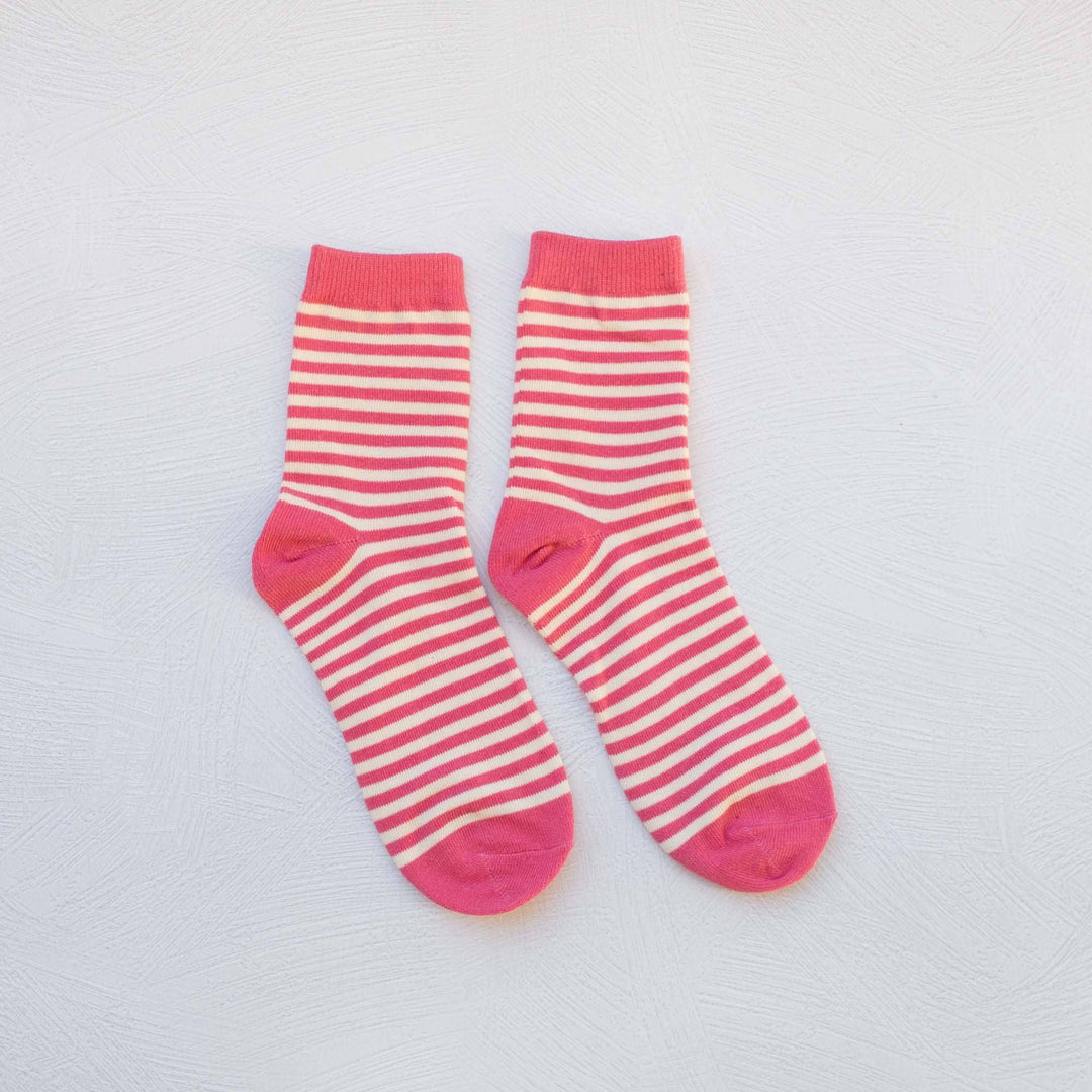 Thin Stripe Casual Socks: Mustard - Pretty by Her - handmade locally in Cambridge, Ontario