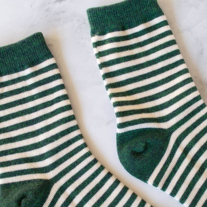 Thin Stripe Casual Socks: Raspberry - Pretty by Her - handmade locally in Cambridge, Ontario