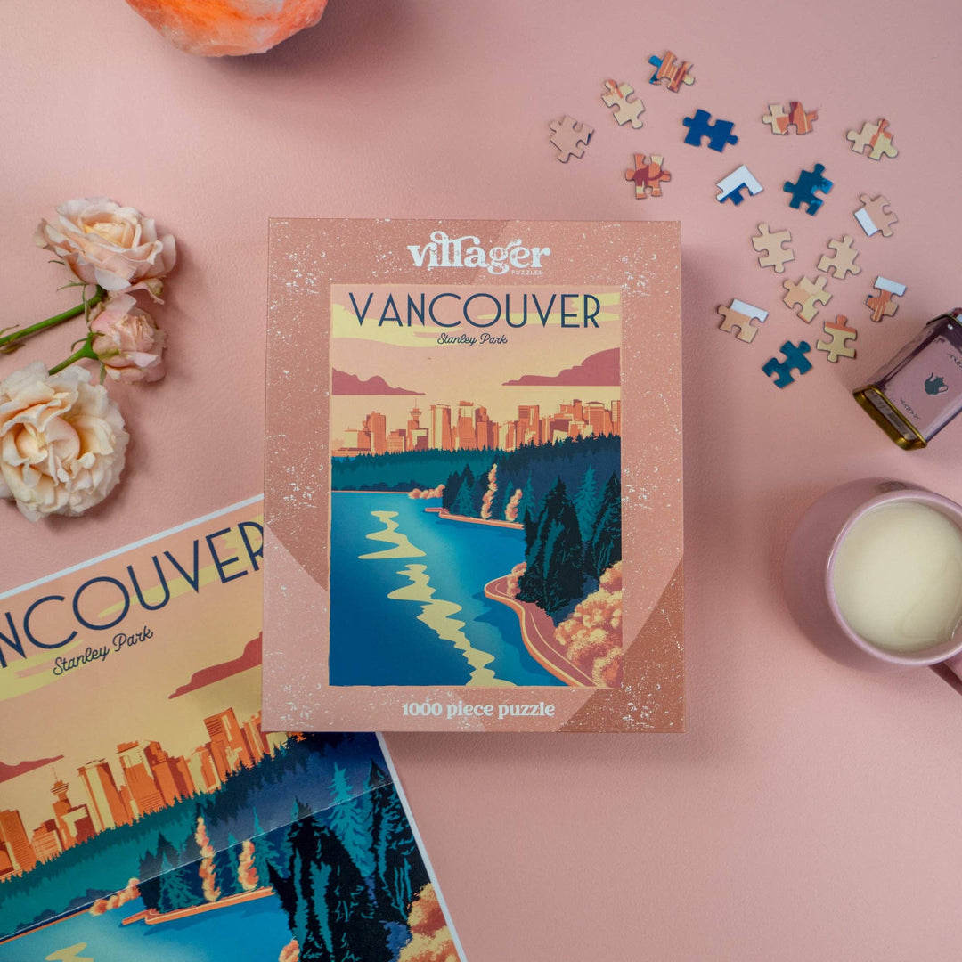 Vancouver Sunset 1000 - Piece Puzzle | Designed in BC Canada - Pretty by Her - handmade locally in Cambridge, Ontario