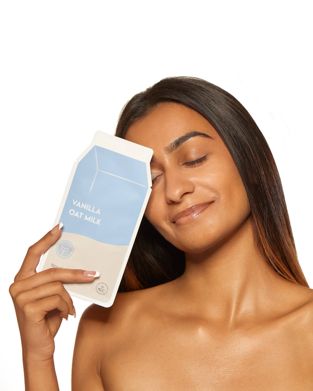 Vanilla Oat Milk Nourishing Plant - Based Milk Sheet Mask: With Peg Hole - Pretty by Her - handmade locally in Cambridge, Ontario