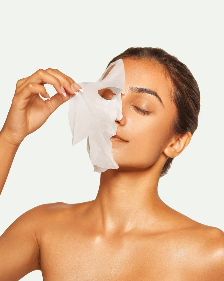 Vanilla Oat Milk Nourishing Plant - Based Milk Sheet Mask: With Peg Hole - Pretty by Her - handmade locally in Cambridge, Ontario