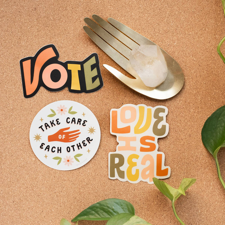 Vote Die Cut Sticker - Pretty by Her - handmade locally in Cambridge, Ontario