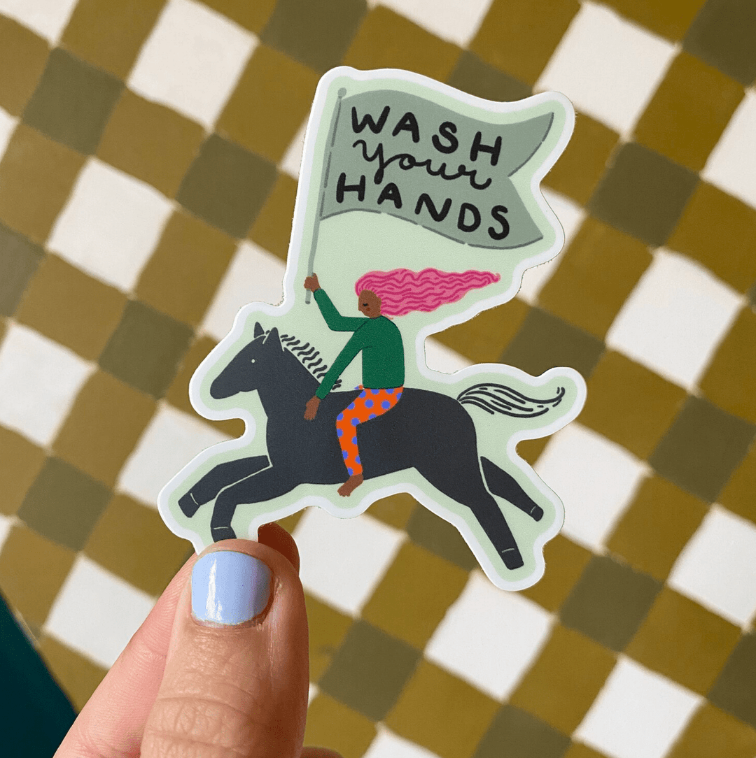 Wash Your Hands Sticker - Pretty by Her - handmade locally in Cambridge, Ontario