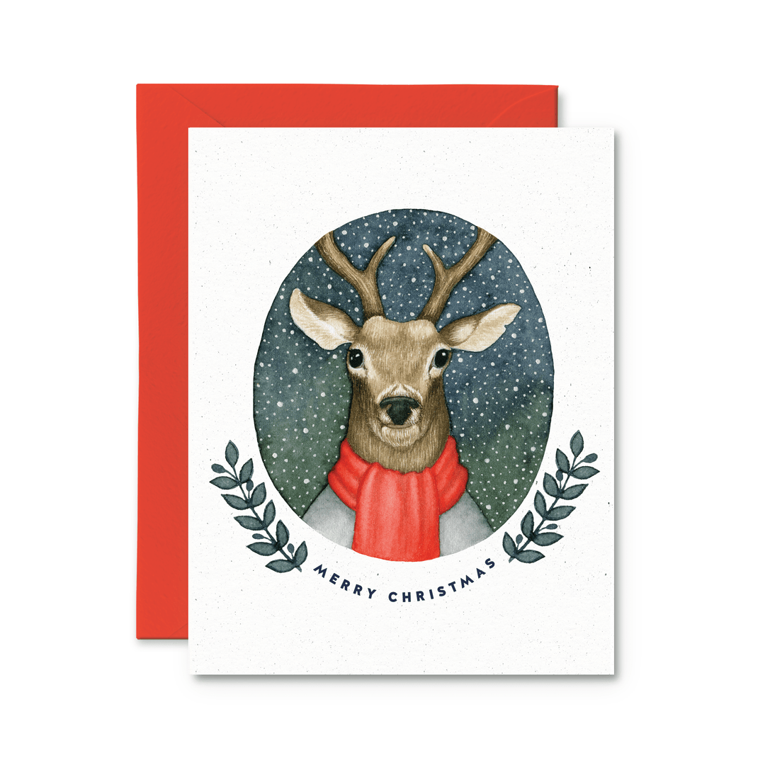 Watercolour Deer Card - Pretty by Her - handmade locally in Cambridge, Ontario