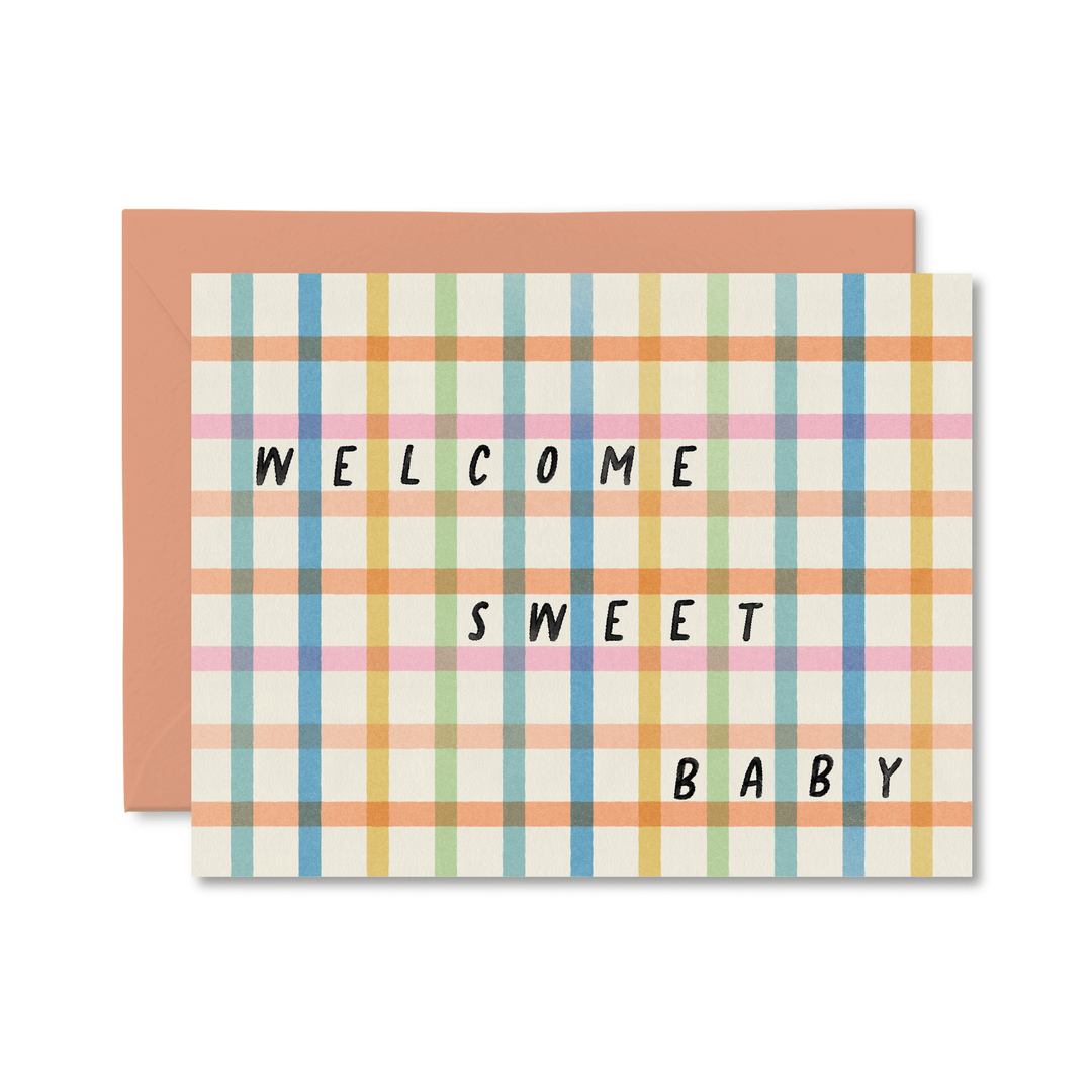 Welcome Sweet Baby Card - Pretty by Her - handmade locally in Cambridge, Ontario