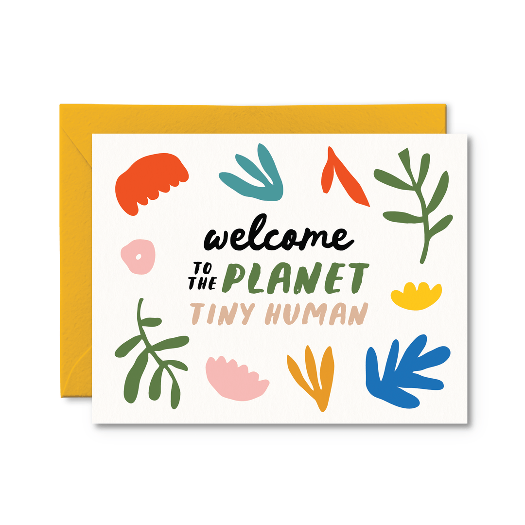 Welcome to the Planet Baby Card - Pretty by Her - handmade locally in Cambridge, Ontario