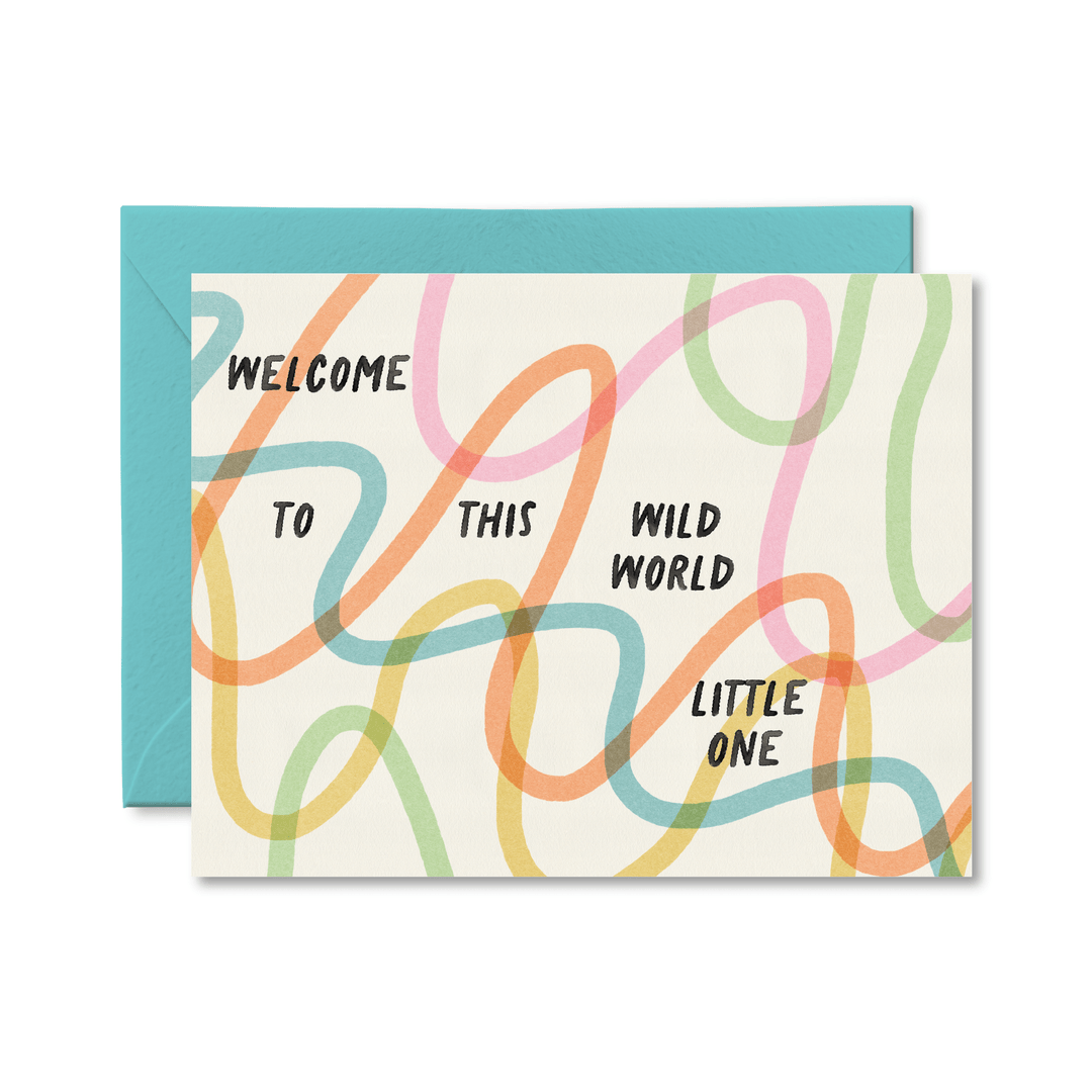 Welcome to This WIld World Baby Card - Pretty by Her - handmade locally in Cambridge, Ontario