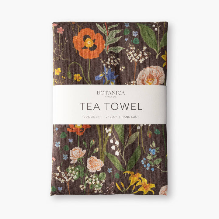 WILD FLOWERS | 100% LINEN TEA TOWEL - Pretty by Her - handmade locally in Cambridge, Ontario