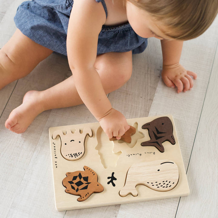 Wooden Tray Puzzle - Ocean Animals - 2nd Edition - Pretty by Her - handmade locally in Cambridge, Ontario