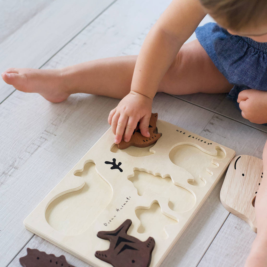 Wooden Tray Puzzle - Ocean Animals - 2nd Edition - Pretty by Her - handmade locally in Cambridge, Ontario