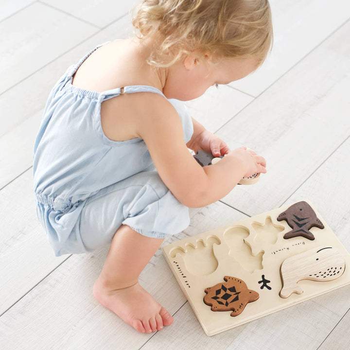 Wooden Tray Puzzle - Ocean Animals - 2nd Edition - Pretty by Her - handmade locally in Cambridge, Ontario