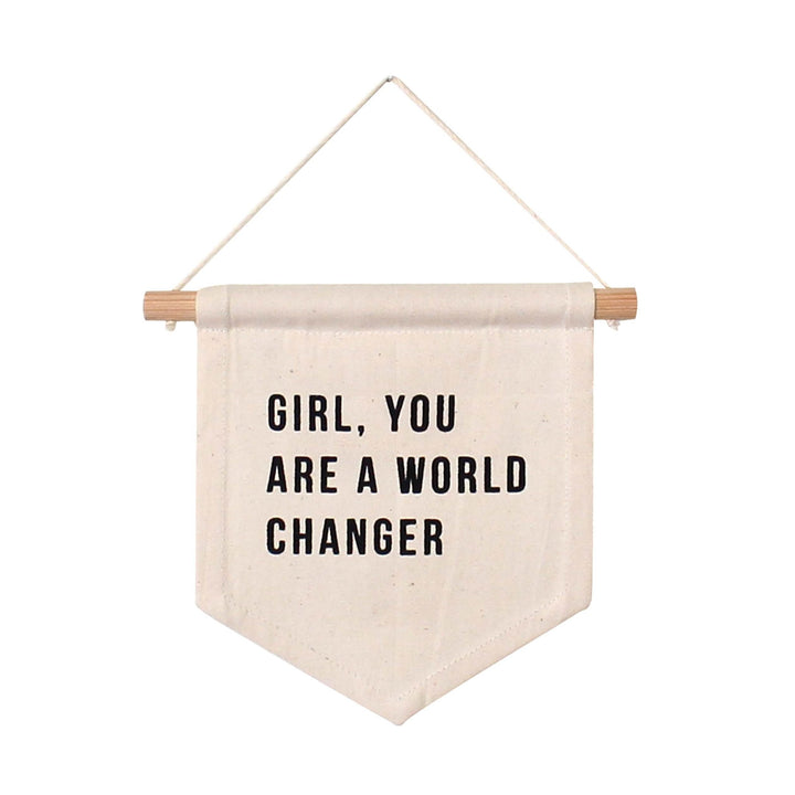 World Changer Canvas Hang Sign - Pretty by Her - handmade locally in Cambridge, Ontario