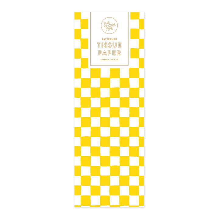 Yellow Checker Tissue Paper - Pretty by Her - handmade locally in Cambridge, Ontario