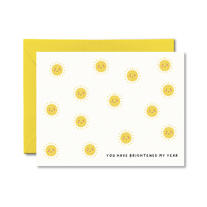 You Have Brightened My Year Card - Pretty by Her - handmade locally in Cambridge, Ontario