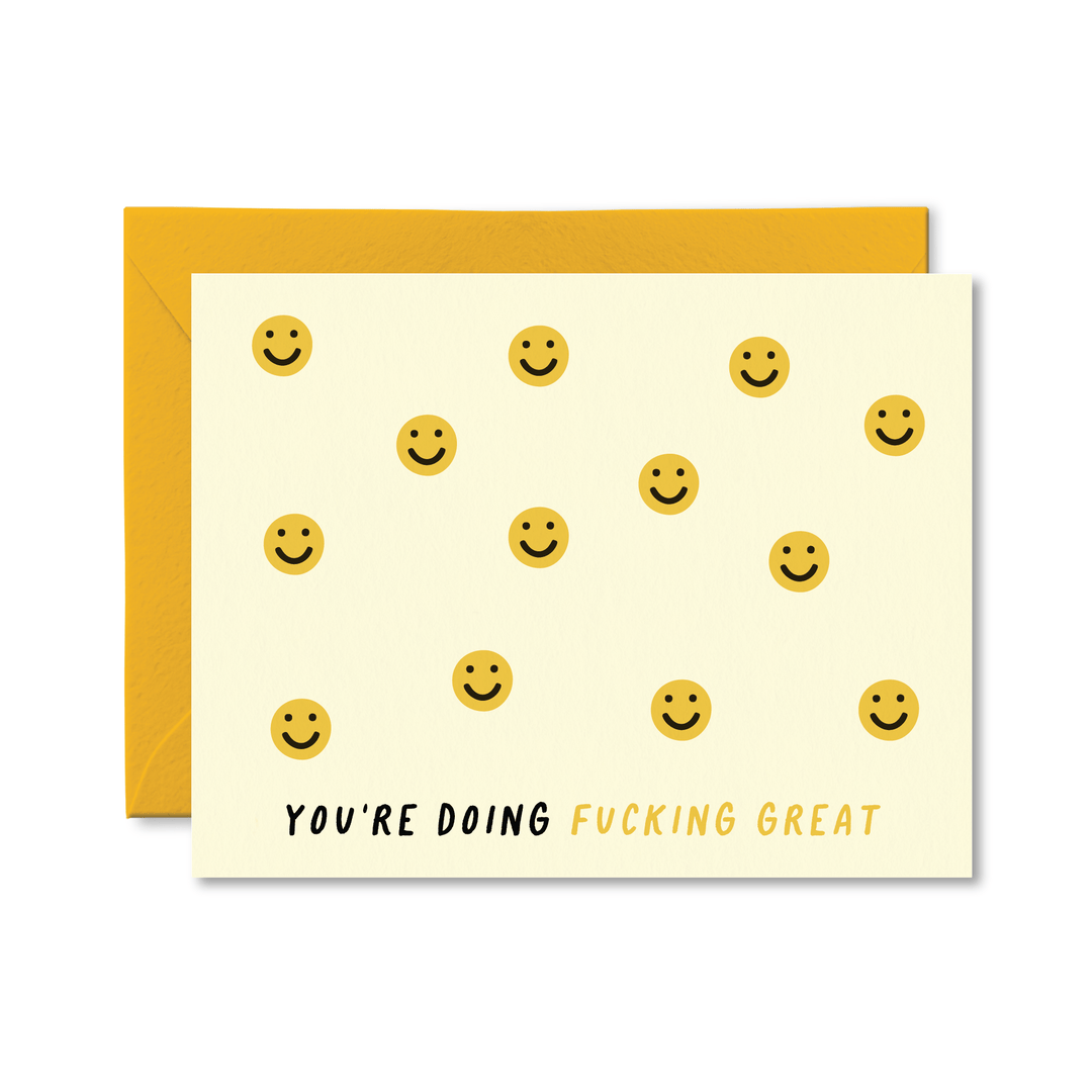 You're Doing Fucking Great Card - Pretty by Her - handmade locally in Cambridge, Ontario