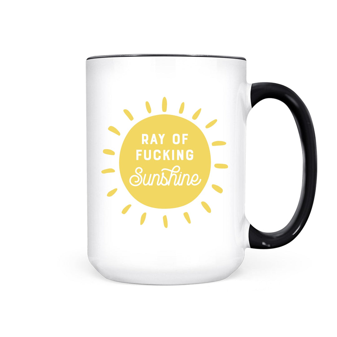 I'm A Ray Of Fucking Sunshine Glass Cup With Wood Lid and Straw