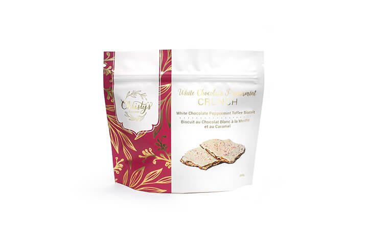 White Chocolate Peppermint Crunch 180g | Christy's Gourmet - Pretty by Her- handmade locally in Cambridge, Ontario